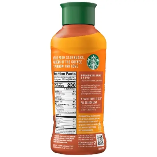 Starbucks Iced Pumpkin Spice Latte Espresso Beverage - 40 fl oz image {1}