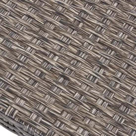 FIONECA Outdoor Acacia Wood Wicker Loveseat with Cushions, Patio Furniture Conversation Set for Backyard, Porch, Garden image {5}