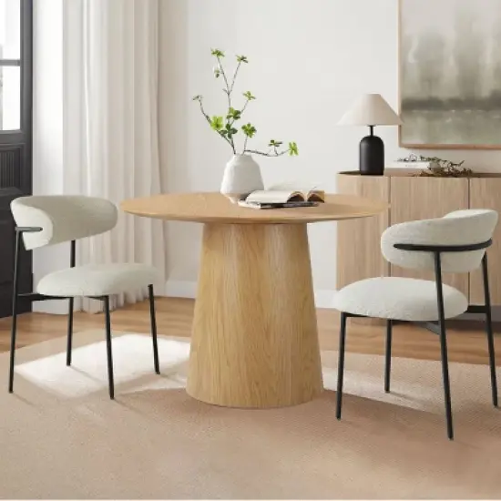 Merida Dining Chair Set of 2, Simple Design Armless Side Chairs with Metal Legs for Kitchen, Dining Room & Living Space-Maison Boucle image {1}