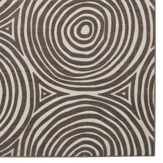 Solway Washable Outdoor Rug Ivory/Brown - Linon image {2}