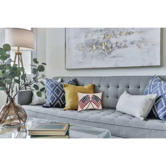 C&F Home Double USA Flag July 4th Hooked Throw Pillow image {3}