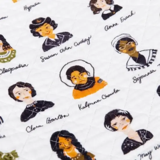 Babyletto Women In History Quilted Muslin Changing Pad Cover - White image {6}