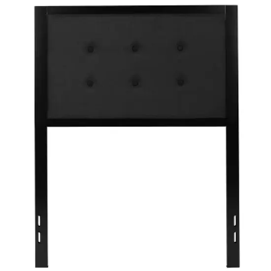 Flash Furniture Bristol Metal Tufted Upholstered Twin Size Headboard in Black Fabric image {6}