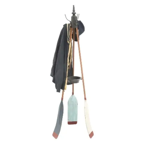 Metal Nautical Style Coat Rack Tripod Base - Olivia & May image {1}