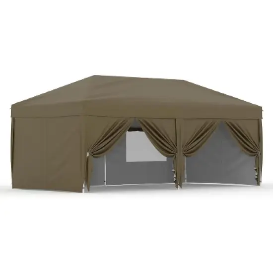 10x20FT Pop Up Canopy Tent, Folding Tent Shelter with 6 Removable Sidewalls, Easy Setup Outdoor Canopy, Height Adjustable Shelter Gazebos image {9}