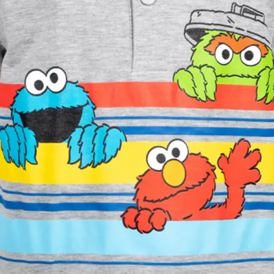 Sesame Street Elmo Cookie Monster Oscar the Grouch Baby Polo Shirt and Shorts Infant image {7}