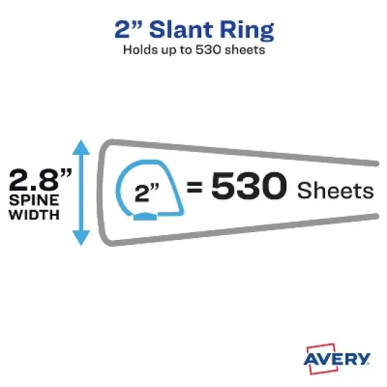 Avery TouchGuard Protection View 3 Ring Binder, Clear View Cover, 2 Inch Slant Rings, 1 White Binder (17194) image {3}