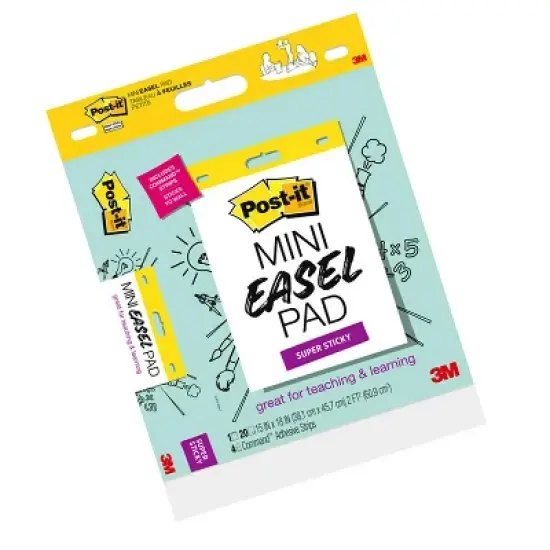 Post-it&reg; Super Sticky Mini Easel Pad, 15 x 18 Inches, 20 Sheets/Pad, Pack of 2 image {2}