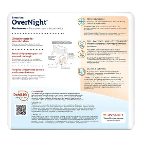 Tranquility Premium OverNight Disposable Underwear Pull On with Tear Away Seams Small, 2114, 20 Ct image {3}