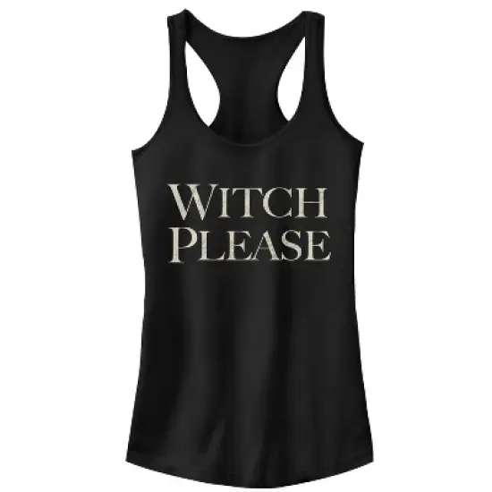 Junior's CHIN UP Halloween Witch Please Text Racerback Tank Top image {3}