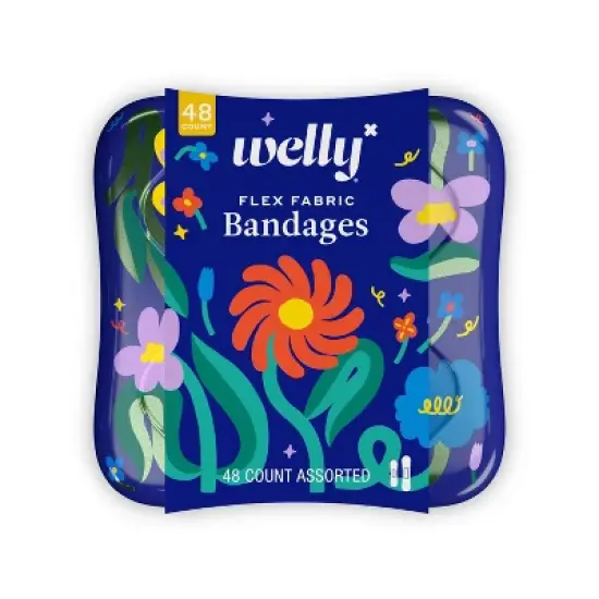 Welly Kid's Flex Fabric Bandages - Floral - 48ct image {8}