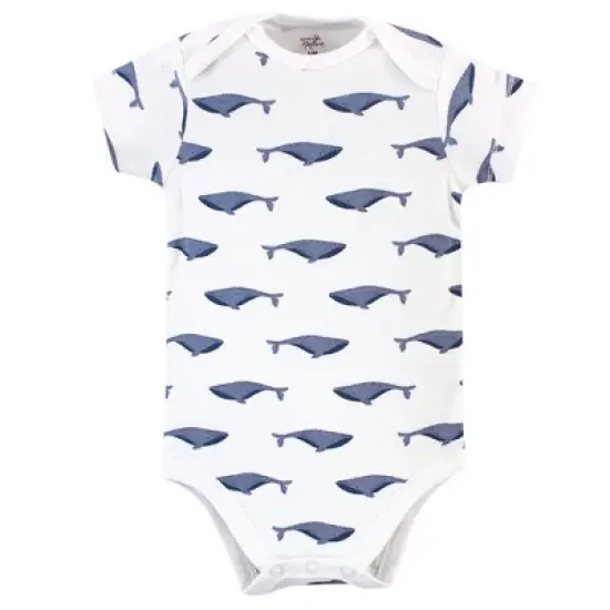 Touched by Nature Organic Cotton Bodysuits 5pk, Blue Whale image {2}