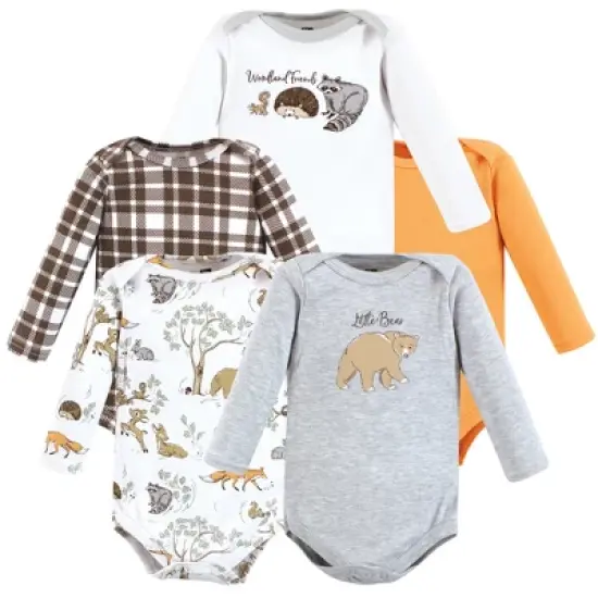 Hudson Baby Infant Boy Cotton Long-Sleeve Bodysuits, Boy Magical Woodland image {7}