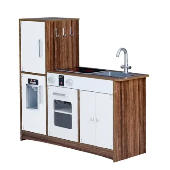 Teamson Kids Kids Wooden Play Kitchen 6 Accessories White Palm Spring TD-13404B image {9}