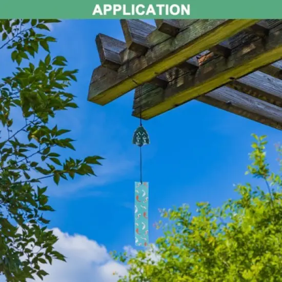 Unique Bargains Metal Vintage Outdoor Wind Chime 2" x 18.3" Bronze Tone 1 Pack image {4}