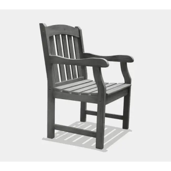 Vifah 5pc Renaissance Acacia Outdoor Patio Dining Set with Stripe Patterned Chairs Gray image {2}