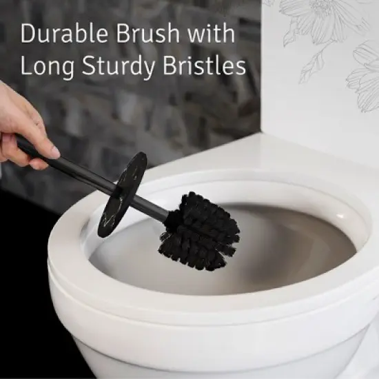 Creative Scents Toilet Brush and Holder Set (Marble Look) image {2}