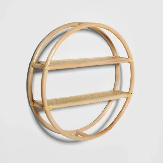 Rattan Kids' Round Shelf Natural - Pillowfort&trade; image {2}