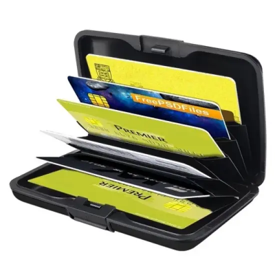 Zodaca Black Aluminum Pocket Waterproof Business ID Credit Card Wallet Holder Case Metal Box Pocket image {1}