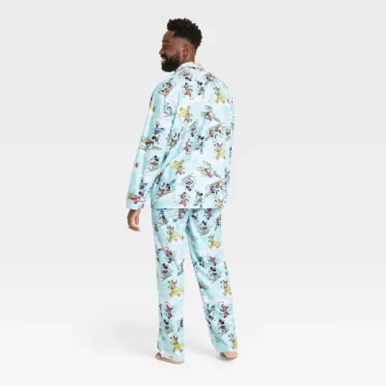Men's Disney 100 Coat Pajama Set 2pc - Blue image {1}