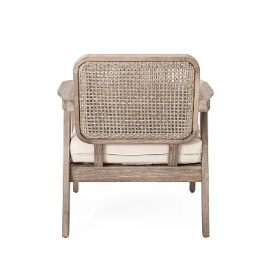 Christopher Knight Home Terry Patio Rustic Acacia Wood Club Chair with Water Resistant Cushions image {5}