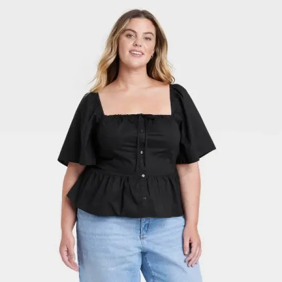 Women's Flutter Short Sleeve Corset Blouse - Universal Thread&trade; image {3}