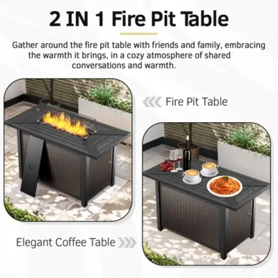 Gymojoy Sofa Rocker Chair with Propane Fire Pit Table image {14}