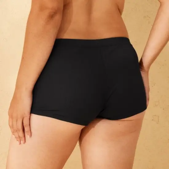 Women's Ribbed Textured Low-Rise Cheeky Swim Boyshorts - Wild Fable&trade; image {4}