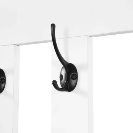 TiramisuBest 3-in-1 Hall Tree with Cushion,3 Hooks & Storage,Entryway Bench with Drawers and Cabinets,47.2" Wide,Black,Ideal for Hallway Organization image {13}