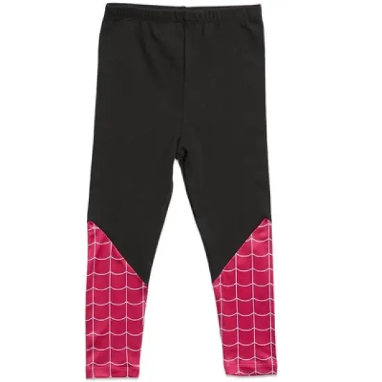 Marvel Avengers Spider-Man Spider-Gwen Captain America Miles Morales Girls Cosplay T-Shirt and Leggings Toddler to Little Kid image {6}