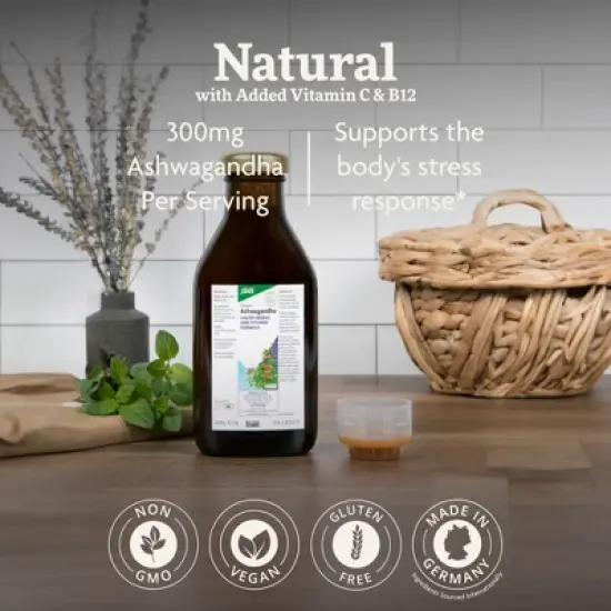 Floradix Ashwagandha Liquid Herbal & Vitamin Formula - Stress Support Formula - Vegan & Non-GMO - 8.5 fl oz image {2}