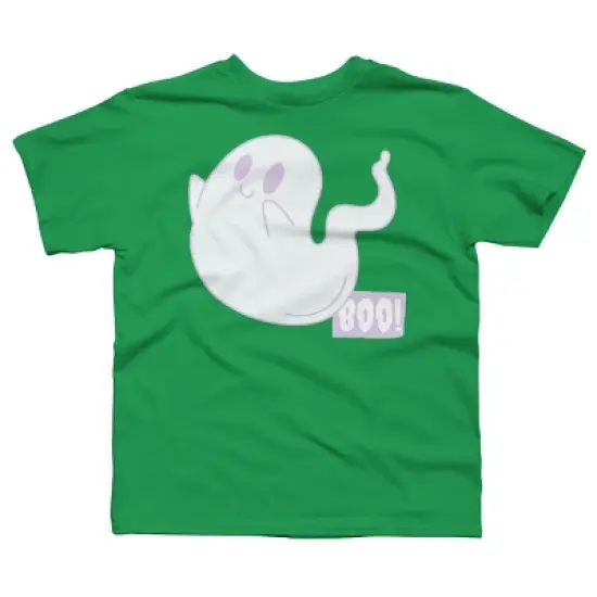 Boy's Design By Humans Boo Cute Ghost Halloween cute design By BoogieCreates T-Shirt image {5}