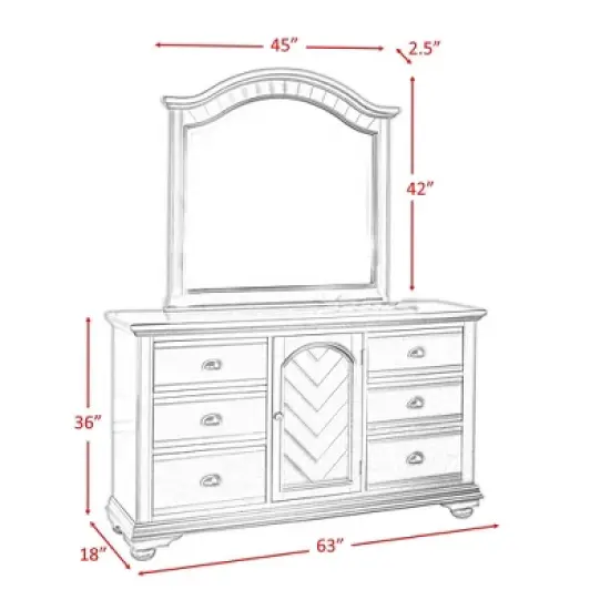 5pc Full Addison Panel Bedroom Set Dove White - Picket House Furnishings image {11}