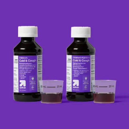 Children's Multi-Symptom Day & Night Cold Relief Syrup - Grape - 2pk/8 fl oz - up&up&trade; image {1}