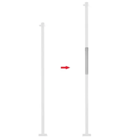 Yescom Sun Shade Sail Extension Pole 2Ft Powder Coated image {1}