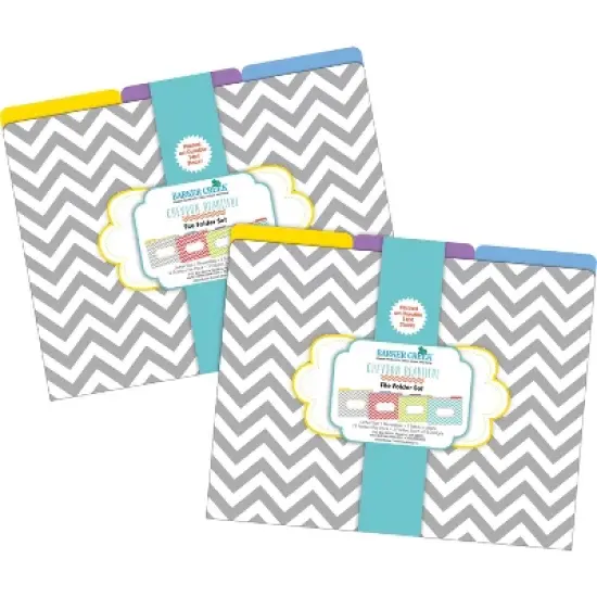 Barker Creek Beautiful Chevron 14pt Letter-Size File Folders Multi-Design Set 24 per Set: Top Tab, 50 Sheet Capacity, Multicolored image {2}