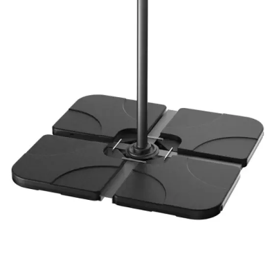 VECELO 10ft Offset Hanging Patio Umbrella with UV Protection Waterproof for Outdoor/Garden/Lawn, 8 Sturdy Ribs, Handy Crank&Cross Base, Red/Tan/White image {1}