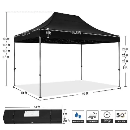 Yaheetech 10x15ft Commercial Canopy for Commercial Market Party image {2}