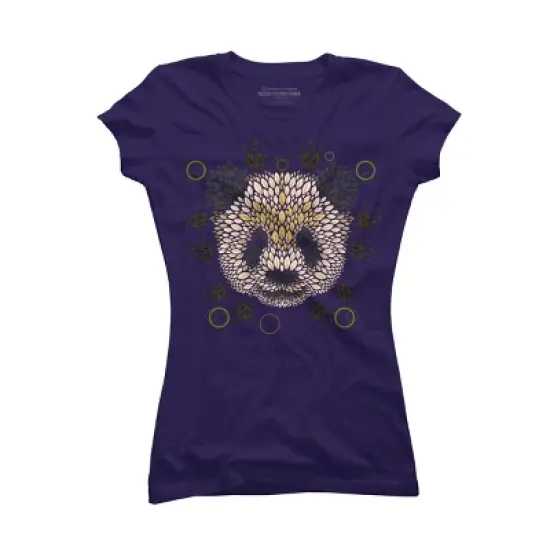 Junior's Design By Humans Panda Face By LetterQ T-Shirt image {6}