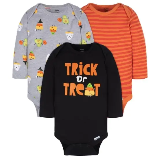 Gerber Baby Halloween Onesies Bodysuits, Trick Or Treat - 3-Pack image {9}