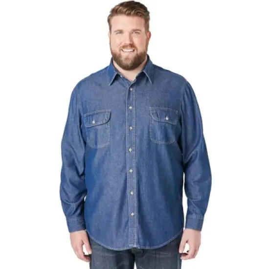 Boulder Creek by KingSize Men's Big & Tall  Long Sleeve Denim and Twill Shirt image {7}