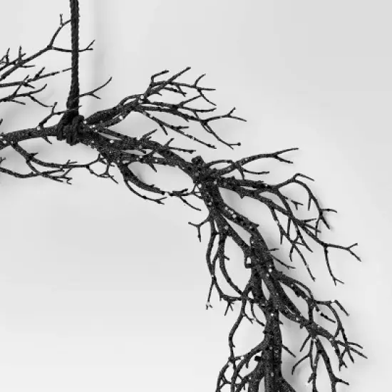 21.5" Basic Artificial Wreath Black - Hyde and EEK! Boutique&trade; image {2}