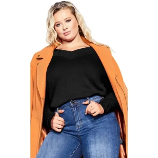 Women's Plus Size Sweet Love Sweater - black | CITY CHIC image {2}