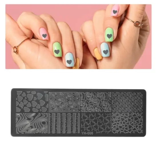 Unique Bargains Colorful Nail Art Stamp YH-006 Silver Tone 1 Pc image {2}