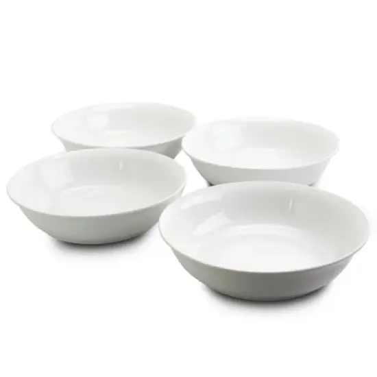 Gibson Home 4 Piece Wide 8.75 in. Stoneware Dinner and Serving Bowls in White image {5}