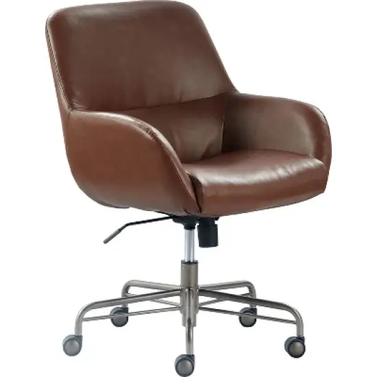 Forester Leather Office Chair Cognac Brown - Finch image {1}