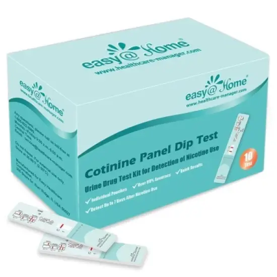 easy@Home Nicotine Cotinine Urine Panel Test Strips Kit - 10ct image {1}