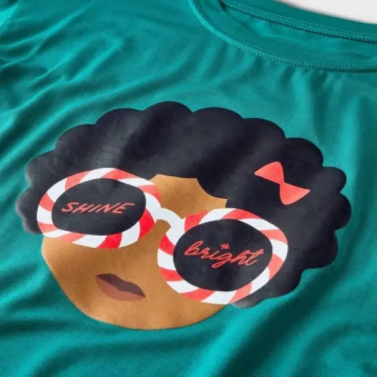 Elle Olivia Toddler Girls' 2pc Candy Cane Pajama Set - Green image {2}