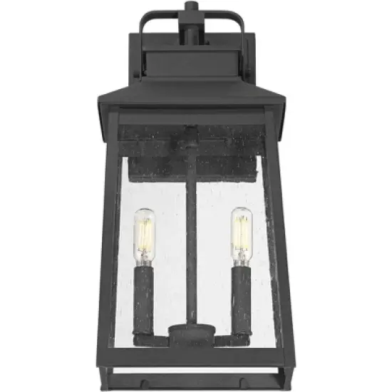 John Timberland Jubliee 17 1/4" High Modern Outdoor Wall Light Fixture Mount Porch House Exterior 2-Light Weatherproof Black Metal Clear Glass Shade image {4}