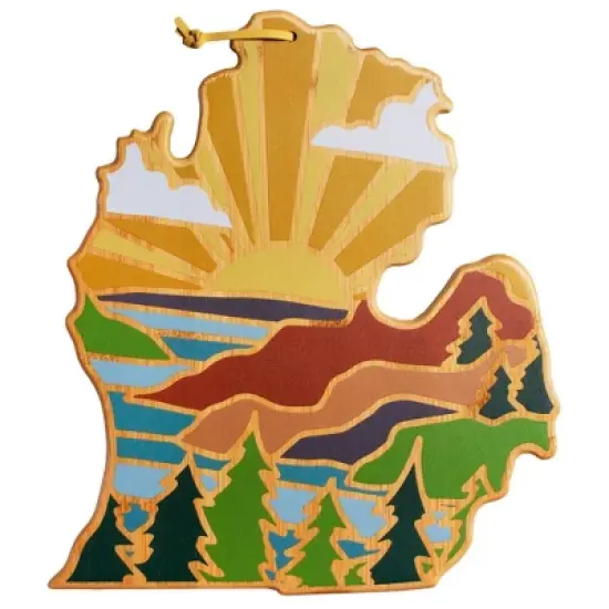 Totally Bamboo Michigan (Mitten) Summer Stokes Cutting Board: Lightweight Bamboo Chopping Board, Hand Wash, Multicolored image {6}